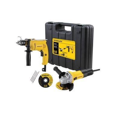 Imagem de Furadeira com Impacto 1-2" 600w Stanley e Esmerilhadeira 4.1-2" 750W 127V SHG6750KA-BR