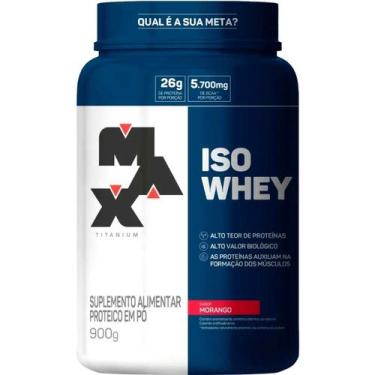Imagem de Whey Protein Isolado Max Titanium Pote 900g Sabor Morango