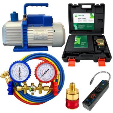 Imagem de Kit Refrigeração Manifold Bomba De Vácuo 7 CFM e Balança Digital - Ref