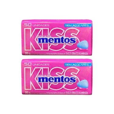 Imagem de Pastilha Mentos Kiss Tutti Frutti Sem Açúcar 35g - 2 Unid