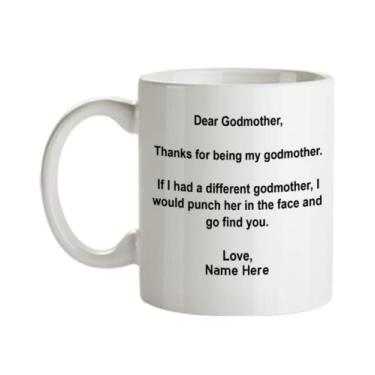 Imagem de Caneca personalizada para madrinha - Presentes de madrinha confiáveis - Copo de café personalizado madrinha - Caneca customaizada com o nome de sua madrinha favorita - Caneca de café de 325 ml