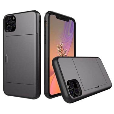 Imagem de Capa de slots de cartão deslizante de luxo para iPhone 13 12 11 Pro Max Mini 7 8 6 6S Plus SE 2020 X XR XS MAX 5 5S 13mini 13pro, cinza, para iPhone 5 5S SE