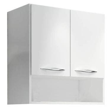 Imagem de Armário Aéreo Duas Portas Com Nicho Branco Em Mdf