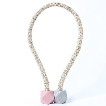 Imagem de Cinta de cortina fivela de vento nórdica sem instalação fivela magnética DIY corda borla cortina tiebacks suportes de cortina, T9,2 PCS