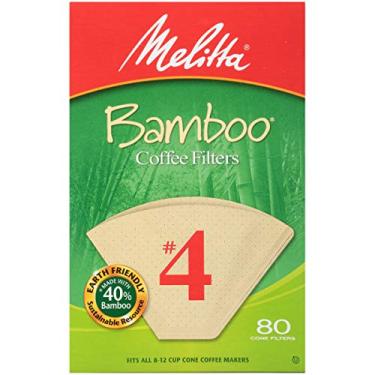 Imagem de Melitta Nº 4 filtros de café em cone, bambu, 80 unidades (pacote com 6, 480 filtros no total)