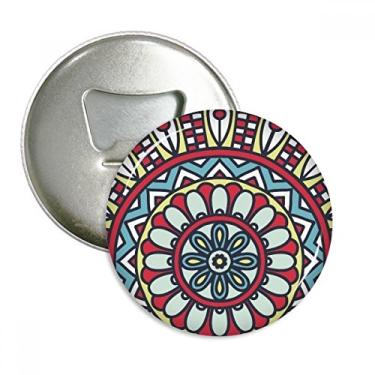 Imagem de Impressão Repeat Pano Vermelho Azul Colorido Arte Abridor de Garrafas Imã de Geladeira Emblema Multifuncional