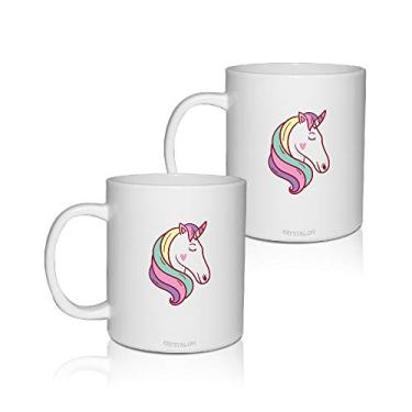Imagem de Kit 2 Canecas Brancas Personalizadas Dia Das Crianças Unicórnio