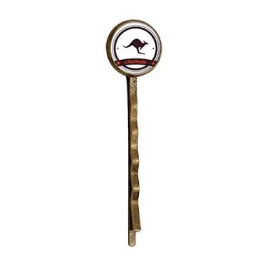 Imagem de Ilustração de Emblema Canguru Sabor Austrália Retro Metal Hair Bobby Pin Headwear