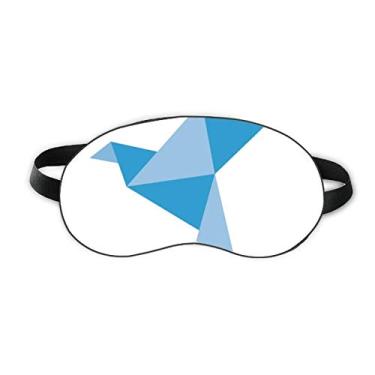 Imagem de Capa para sombra noturna macia com estampa de pombo abstrata origami azul