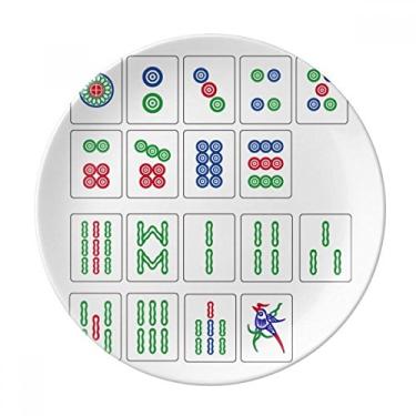 Imagem de Prato de jogo de xadrez Mahjong da Cultura chinesa decorativa de porcelana Salver louça de jantar