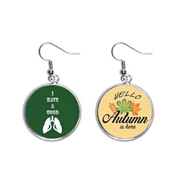 Imagem de Brincos de folha de outono com órgãos respiráveis, orelhas da sorte