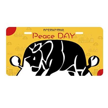 Imagem de DIYthinker Placa de carro Constellation Taurus Zodíaco Placa de carro Decoração Dia da Paz