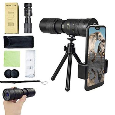 Imagem de Telescópio monocular 4K 10-300X40MM Super Telephoto Zoom à prova d'água com suporte para smartphone e tripé ajustável para observação de pássaros, caminhadas, acampamento, viagens