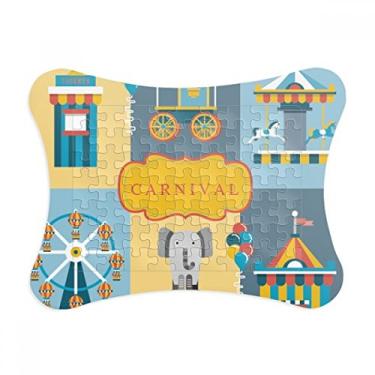 Imagem de Moldura de quebra-cabeça com ilustração de facilidades de parques, decoração de quadros, ornamento de jogos