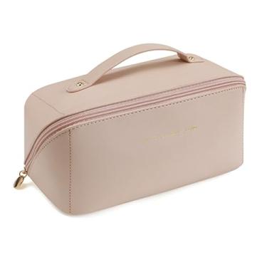 Imagem de Necessarie Feminina Grande Porta Maquiagem Cosméticos Estojo Organizador Produtos de Beleza (PALHA)