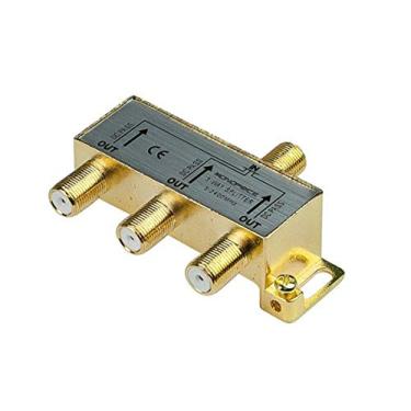 Imagem de Monoprice Divisor de cabo coaxial 3 vias premium 110014 parafuso tipo F para antena de TV de vídeo VCR (110014)
