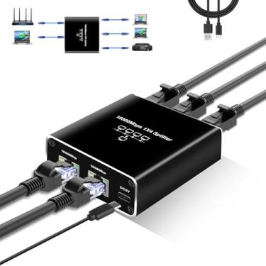 Imagem de NEWCARE Switch Gigabit Ethernet de 5 portas com cabo de alimentação USB, divisor Ethernet de 1000 Mbps de 1 a 4 saídas [4 dispositivos de rede simultânea], divisor de Internet LAN de alta velocidade