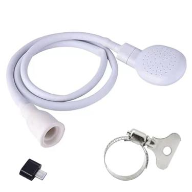 Imagem de Mangueira de borracha para pia de 1 m, pulverizador, pulverizador, lavatório, pulverizador, torneira portátil, chuveiro para animais de estimação, banho de bebê, lavagem de cabelo, enxágue vegetais,