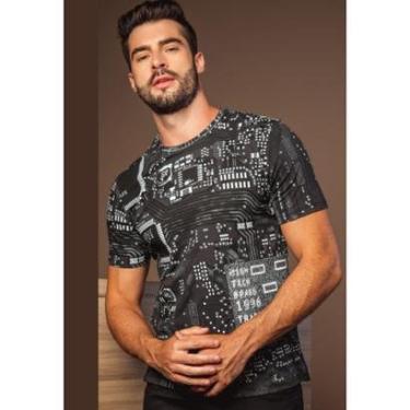 Imagem de Camiseta Sallo Estampa Tecnologia Preto Tam. M-Masculino