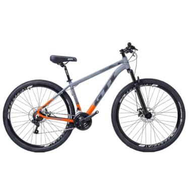 Imagem de Bicicleta Em Aluminio Aro 29 MTB GTI ROMA 3x8v 24 Velocidades Freio a Disco Suspensão de 80mm,15,Laranja Degradê Cinza