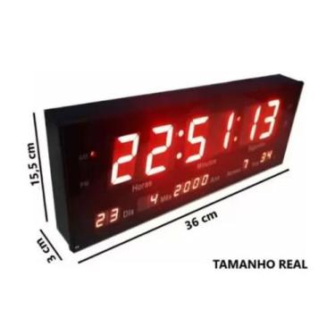 Imagem de Relógio Parede Digital Led Termometro Calendario Lelong Le-2111