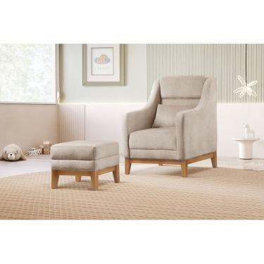 Imagem de Poltrona De Amamentação Com Puff ÁQuila Bege