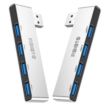 Imagem de Hub USB pacote com 2 (1 direito e 1 esquerdo), adaptador USB Fidioto de 4 portas (1 porta 3.0, 3 portas 2.0), laptop, iMac Pro, MacBook Air, Mac mini/Pro, notebook, pen drives USB e HDD móvel, etc.