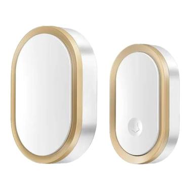 Imagem de WeiLaiKeQi Campainha Sem Fio Led Piscando Compacto 4 Níveis de Volume Campainha Da Porta para Casa para Hotel Interior Ao Ar Livre Lojas Villas, ouro, Tamanho real