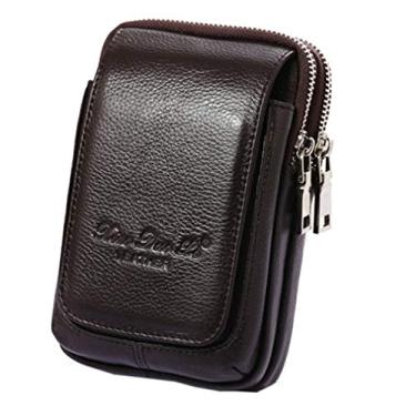 Imagem de Bolsa de couro para cinto de telefone masculina com alça coldre carteira para celular bolsa de clipe para dinheiro para telefone Note Edge Plus (café)