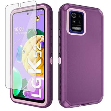 Imagem de Asuwish Capa de telefone para LG K52/K62/K42/K53/Q52 com protetor de tela de vidro temperado e capa de celular híbrida, resistente, à prova de choque, rígida, à prova de quedas, acessórios K 52 42 62