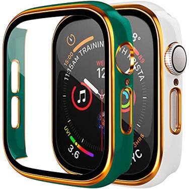 Imagem de D & K Exclusives: Pacote com 2 Capas Protetoras Bumper de Cobertura Total com Protetor de Tela de PET Ultrafino para Apple Watch 42 mm, Homens e Mulheres, Séries 3/2/1