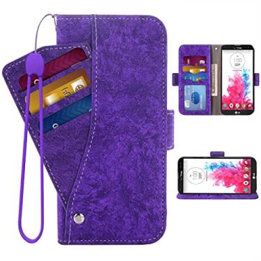 Imagem de Asuwish Capa carteira compatível com LG G Vista VS880 e suporte para cartão com suporte para cartão de crédito, suporte magnético, acessórios de celular resistentes, capa de telefone flip de couro
