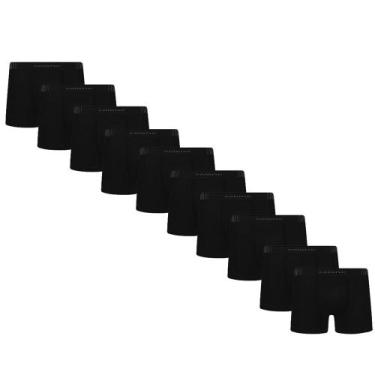 Imagem de 10 Cuecas De Microfibra Boxer Box Selene Sem Costura Plus Size, Preto,