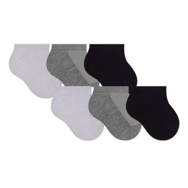 Imagem de 6 Pares Meias Infantil Bebê Kids Sapatilha Cano Curto Selene, Misto, M