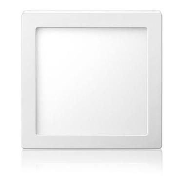 Imagem de Plafon Sobrepor Luminária Led 24w Quadrado Bivolt Elgin, Branco Quente