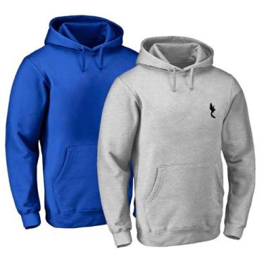 Imagem de Kit 2 Moletom Masculino Bolso Canguru Casual Capuz Conforto - Polo Blu