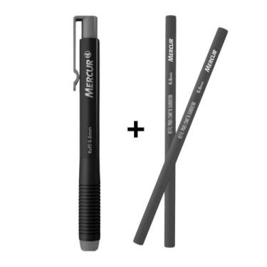 Imagem de Kit Caneta Borracha 6.6mm Retrátil Colorida Mercur + 02 Refil Colorido