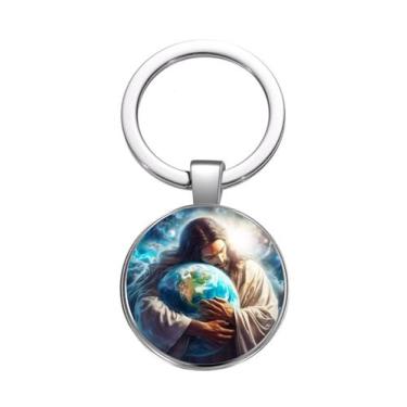 Imagem de Chaveiro Jesus Abraçando o Mundo Cristo - RECANTO ASTRAL