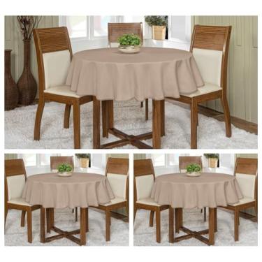 Imagem de Kit 3 Toalhas De Mesa Oxford Redonda 4 lugares 1,45m Várias Cores Buff