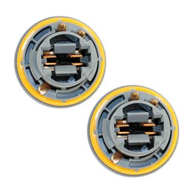 Imagem de TRQ Par de soquetes de lâmpada traseira de freio traseiro para farol traseiro Conjunto de 2 compatíveis com Chrysler Dodge