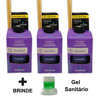 Imagem de 3 Aromatizador Ambiente Lavanda Senalândia Difusor Vareta Perfume Casa