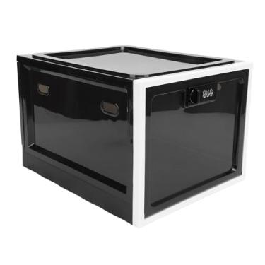 Imagem de Caixa de Bloqueio de Medicamentos de Grande Capacidade, Caixa de Bloqueio de Geladeira Com Código, Caixa de Armazenamento de Medicamentos Segura para Alimentos e (Moldura Preto e