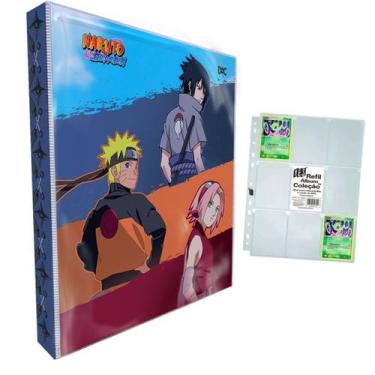Imagem de Álbum Pasta Fichário Naruto Shippuden Capa Dura Reforçado com 10 Folha