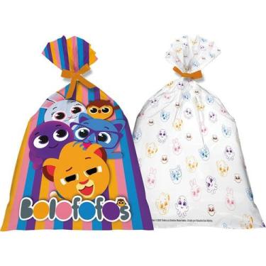 Imagem de Sacola Plástica Festa Bolofofos - 08 unidades - Festcolor - Rizzo Fest