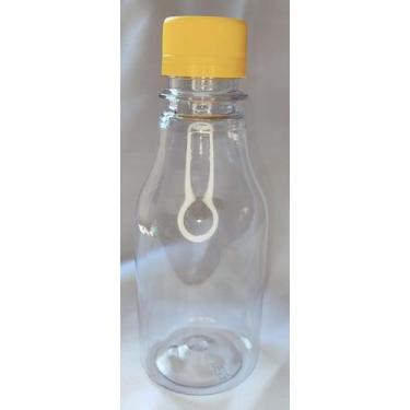 Imagem de Garrafa Coquinho 200ml Transparente Cristal com Tampa Colorida - Kit c