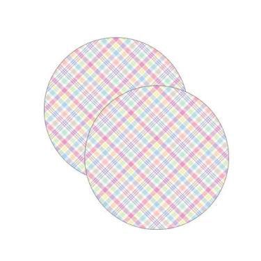 Imagem de Kit Sousplat Páscoa Xadrez Colorido - NSW, 2 Peças, Sem base