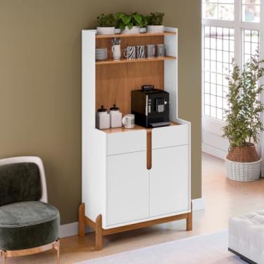 Imagem de Cantinho do Café Retrô 2 Portas Chester Branco Cedro