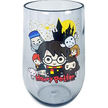 Imagem de Spoontiques - Copo de vinho acrílico Harry Potter Chibi - Copo de vinho acrílico - Taça de vinho sem haste de acrílico - 473 ml - 14 cm de altura
