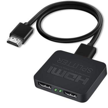 Imagem de HRIOEKAX Divisor HDMI 4K 1 entrada 2 saídas, 1x2 HDMI duplicado/espelho para TV, Xbox, PS5, HDMI1 para 2 adaptadores para monitores duplos, suporta duas TVs ao mesmo tempo