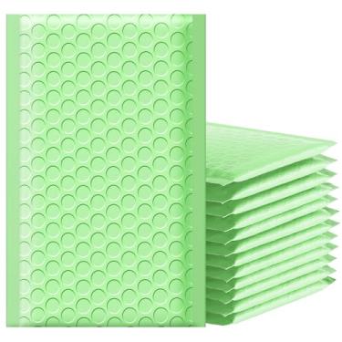 Imagem de Famagic Envelopes de plástico com bolhas de 10 x 20 cm, 50 peças, envelopes acolchoados com bolhas, envelopes de envio, autovedação, verde menta #000